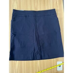 Coral Bay Favorite Fit Skort Mid Rise Comfort Fabric Easy Care Size M Navy Blue